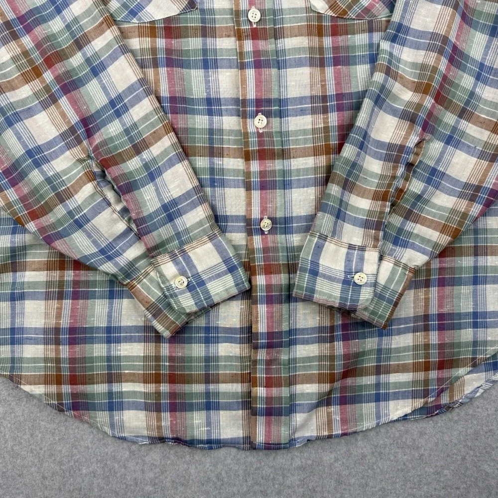 Vintage Levis Shirt‎ Mens XL Plaid 80s Button Up Long Sleeve Pockets Made In USA